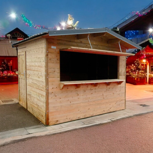 Kiosque commercial en bois PECQ | 298 x 238 cm | Bois autoclave | 12 mm d'épaisseur