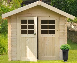 Abri de jardin en bois CHARTRES | 298 x 238 cm | Bois brut | 28 mm d'épaisseur