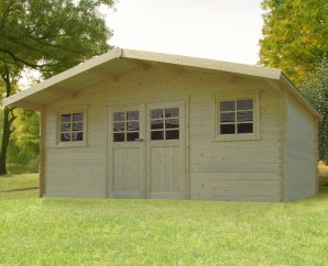 Abri de jardin en bois DOUAI | 508 x 298 cm | Bois brut | 28 mm d'épaisseur