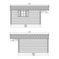 Abri de jardin en bois CHAMBERY | 478 x 418 cm | Bois brut ou autoclave | 40 mm d'épaisseur