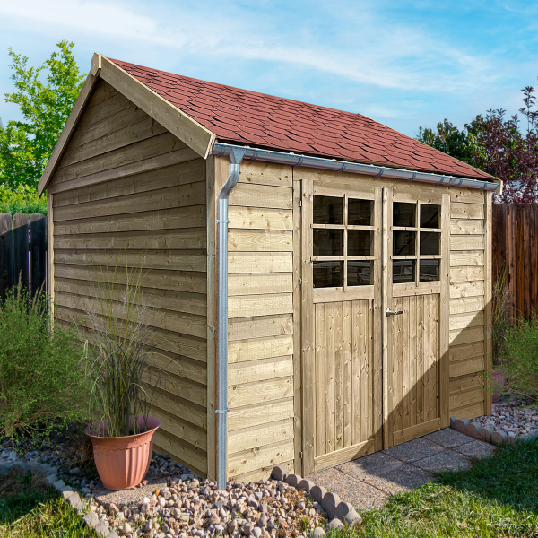 Abri de jardin en bois ANNEUX | 296 x 296 cm | Bois autoclave | 19 mm d'épaisseur