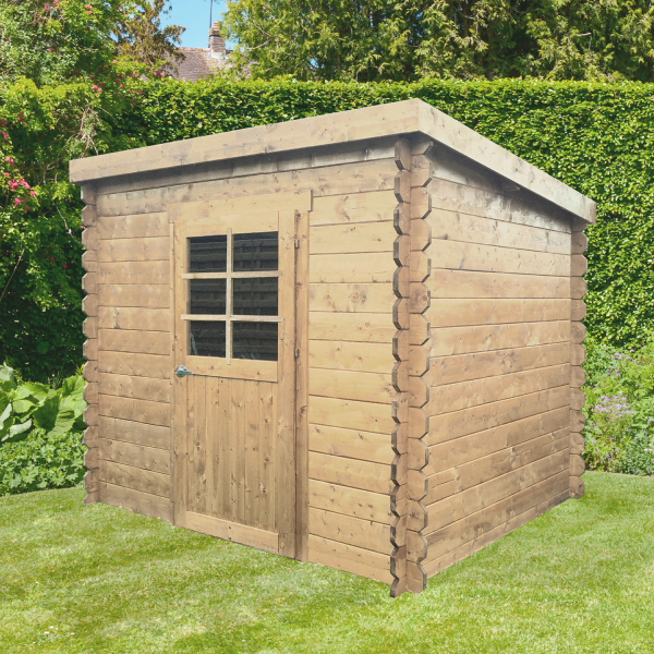 Abri de jardin en bois PASSAU | 198 x 198 cm | Bois brut | 19 mm d'épaisseur