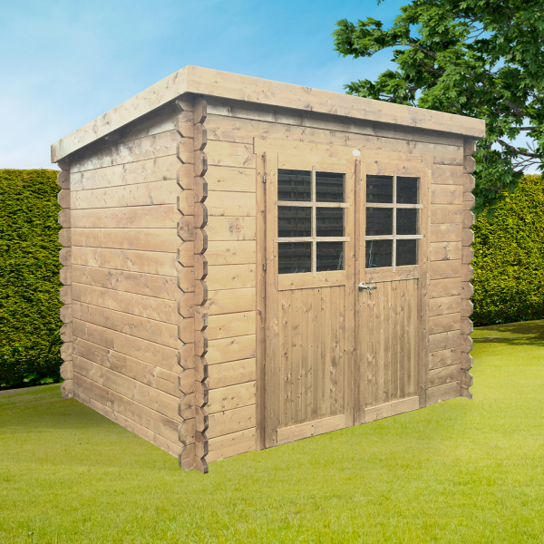 Abri de jardin en bois JENA | 298 x 248 cm | Bois brut | 19 mm d'épaisseur