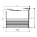 Abri de jardin en bois JENA | 298 x 248 cm | Bois brut | 19 mm d'épaisseur