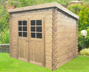 Abri de jardin en bois STENDAL | 248 x 198 cm | Bois brut | 19 mm d'épaisseur