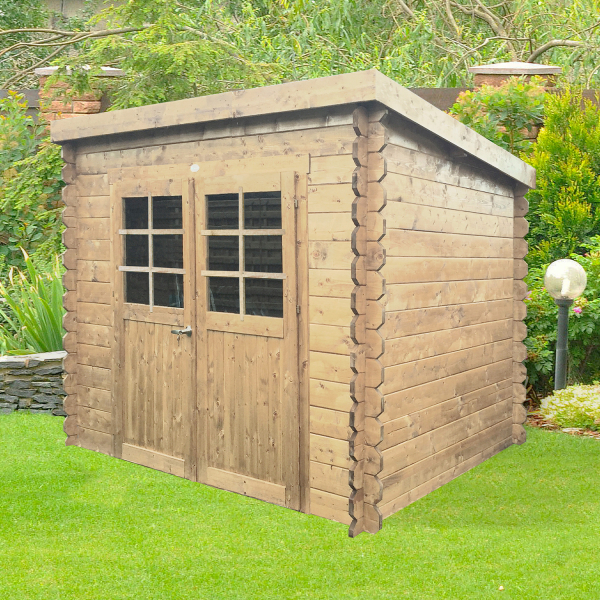 Abri de jardin en bois STENDAL | 248 x 198 cm | Bois brut | 19 mm d'épaisseur