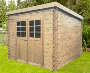 Abri de jardin en bois HOF | 248 x 248 cm | Bois brut | 19 mm d'épaisseur