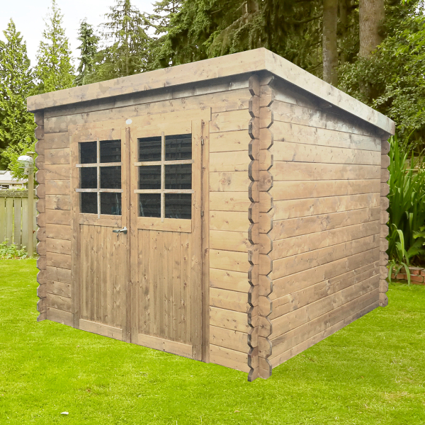 Abri de jardin en bois HOF | 248 x 248 cm | Bois brut | 19 mm d'épaisseur