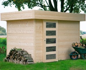 Abri de jardin en bois OSLO | 303 x 205 cm | Bois brut | 28 mm d'épaisseur