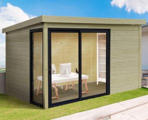 Abri de jardin en bois SEDA | 303 x 303 cm | Bois autoclave | 28 mm d'épaisseur