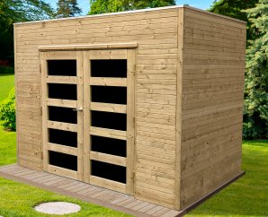 Abri de jardin en bois CAPRI | 298 x 198 cm | Bois autoclave | 19 mm d'épaisseur