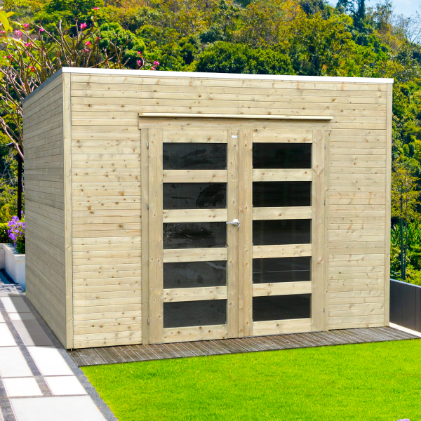 Abri de jardin en bois BARI | 298 x 290 cm | Bois autoclave | 19 mm d'épaisseur