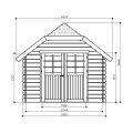 Abri de jardin en bois LIMERICK | 298 x 388 cm | Bois brut ou autoclave | 28 mm d'épaisseur