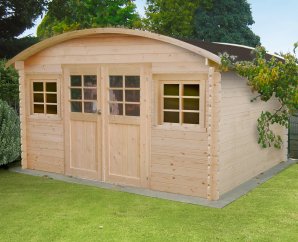 Abri de jardin en bois DAINVILLE 2 | 388 x 298 cm | Bois brut | 28 mm d'épaisseur