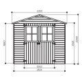 Abri de jardin en bois double porte | 212 x 185 cm | Bois autoclave | 12 mm d'épaisseur