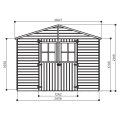 Abri de jardin en bois double porte | 265 x 185 cm | Bois autoclave | 12 mm d'épaisseur