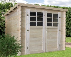 Abri de jardin en bois | 238 x 238 cm | Bois brut | 28 mm d'épaisseur