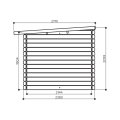 Abri de jardin en bois | 238 x 238 cm + auvent 274 cm | Bois brut | 28 mm d'épaisseur