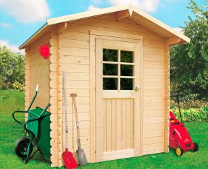 Abri de jardin en bois ESSEN | 198 x 198 cm | Bois brut | 19 mm d'épaisseur