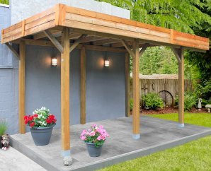 Carport en bois toit plat modulable | 306 x 506 cm + extension possible | Bois autoclave