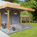 Carport en bois toit plat modulable | 306 x 506 cm + extension possible | Bois autoclave