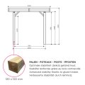 Carport en bois toit plat modulable | 306 x 506 cm + extension possible | Bois autoclave