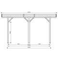 Carport en bois toit plat modulable | 306 x 506 cm + extension possible | Bois autoclave