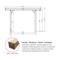 Carport en bois toit plat modulable | 406 x 506 cm + extension possible | Bois autoclave