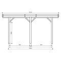 Carport en bois toit plat modulable | 406 x 506 cm + extension possible | Bois autoclave