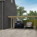 Carport en bois toit plat modulable  | 606 x 506 cm + extension possible | Bois autoclave