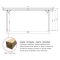 Carport en bois toit plat modulable  | 606 x 506 cm + extension possible | Bois autoclave