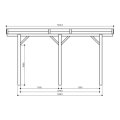 Carport en bois toit plat modulable  | 606 x 506 cm + extension possible | Bois autoclave