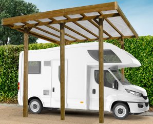 Carport en bois pour camping-car modulable | 306 x 506 cm + extension possible | Bois autoclave