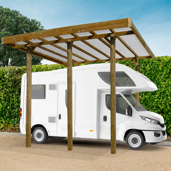 Carport en bois pour camping-car modulable | 406 x 506 cm + extension possible | Bois autoclave