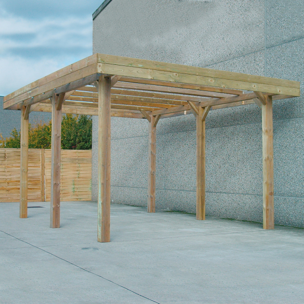 Carport en bois pour camping-car modulable | 506 x 506 cm + extension possible | Bois autoclave