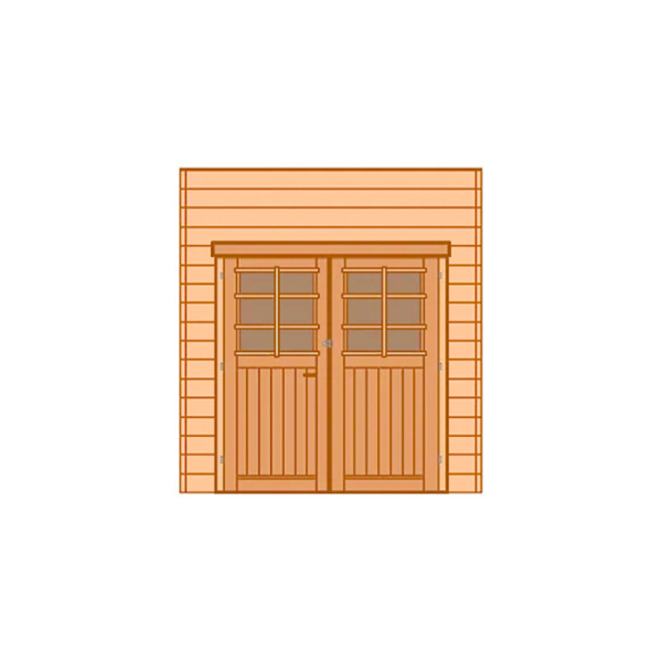 Paroi avant (face) double porte pour caport en bois Solid