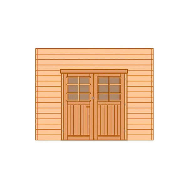 Paroi avant (face) double porte pour caport en bois Solid