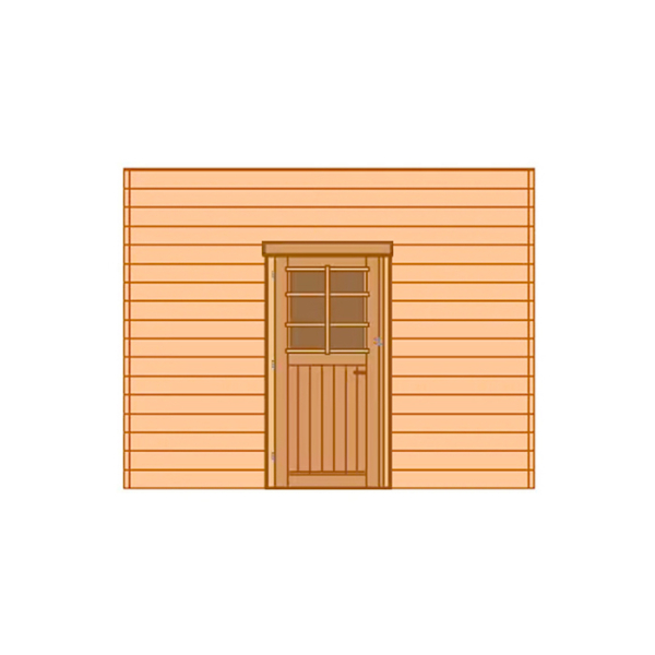 Paroi avant (face) porte simple pour caport en bois Solid