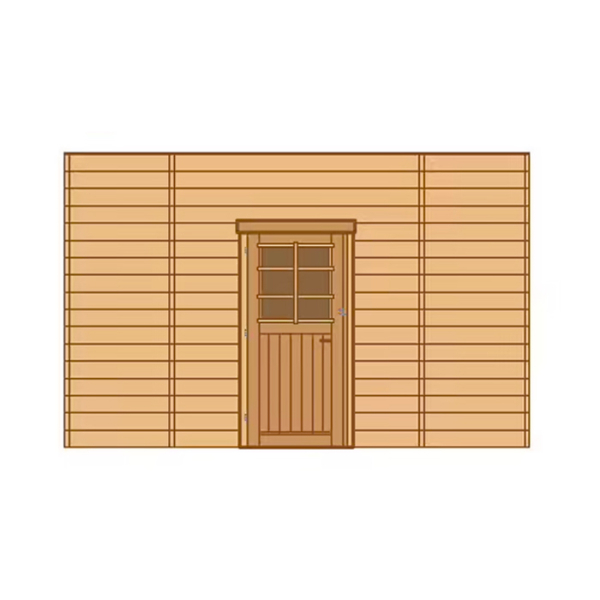 Paroi avant (face) porte simple au centre pour caport en bois Solid