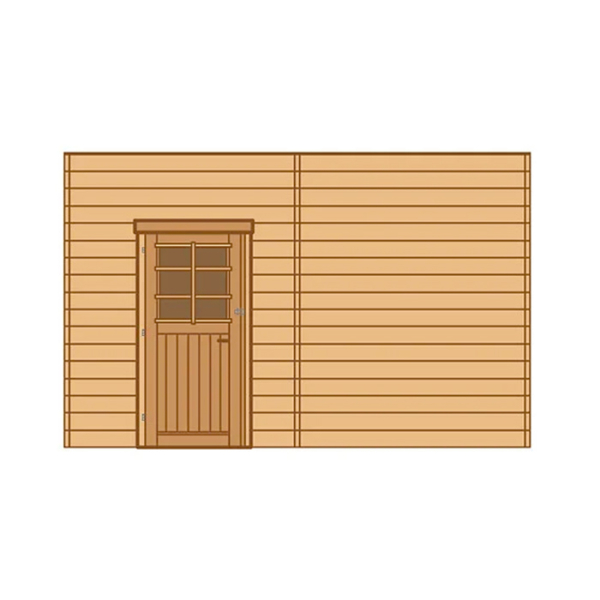 Paroi avant (face) porte simple sur le côté pour caport en bois Solid