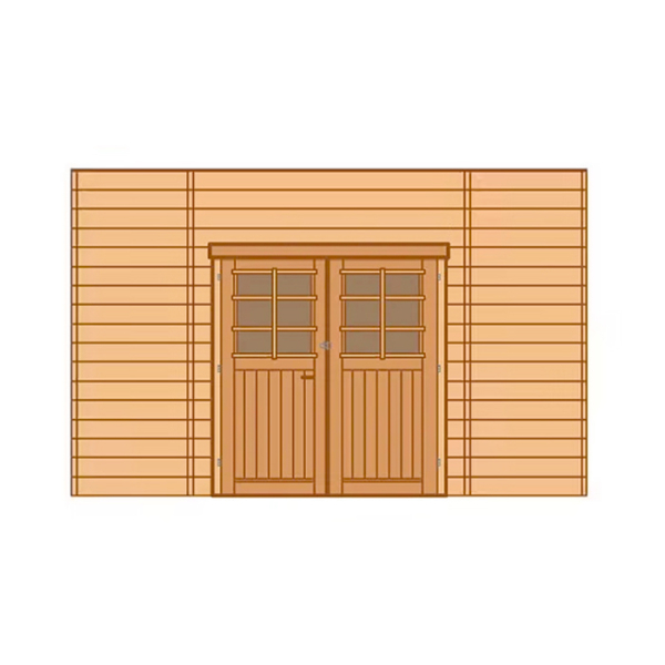 Paroi avant (face) double porte au centre pour caport en bois Solid