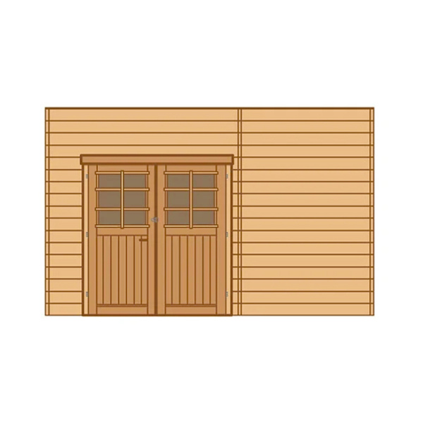 Paroi avant (face) double porte sur le côté pour caport en bois Solid