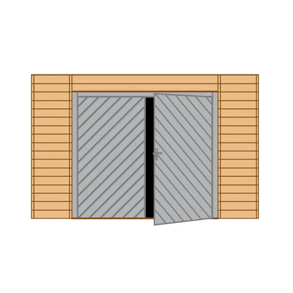 Paroi avant (face) double porte de garage pour caport en bois Solid