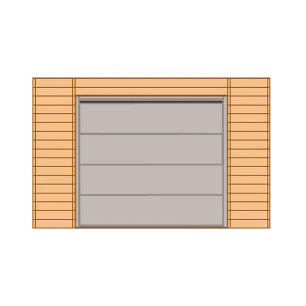 Paroi avant (face) porte de garage sectionnelle pour caport en bois Solid