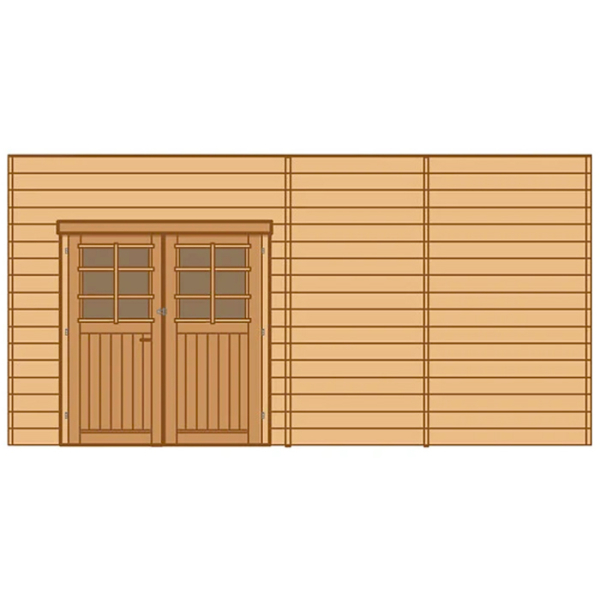 Paroi avant (face) pour caport en bois modulable 6064mm Solid