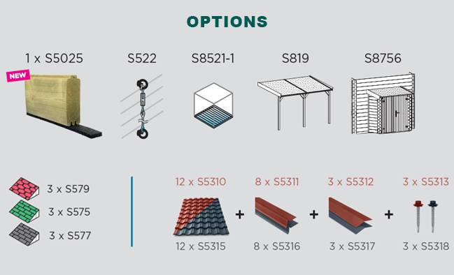 Abri de jardin en bois ESSEN | 198 x 198 cm | Bois brut | 19 mm d'épaisseur