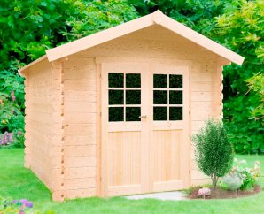 Abri de jardin en bois GERA | 248 x 248 cm | Bois brut | 19 mm d'épaisseur