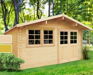 Abri de jardin en bois NIORT | 418 x 298 cm | Bois brut ou autoclave | 28 mm d'épaisseur