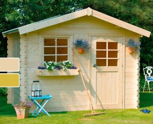 Abri de jardin en bois SOLOGNE | 298 x 298 cm | Bois brut ou autoclave | 28 mm d'épaisseur