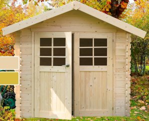 Abri de jardin en bois LANNION | 298 x 298 cm | Bois brut ou autoclave | 28 mm d'épaisseur